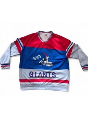 Vintage Men's New York Giants Short Sleeve Lightweight Fleece Pull Over Size Med
